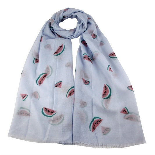 Watermelon Maxi Scarves Fruit Summer  Maxi Scarf High Quality Cotton Feel Super Soft Christmas Birthday Gifts For Women Mum Nan Sister