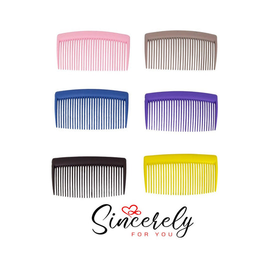 Hair Comb Slide 6 Pack Multi Colour  Clear Hair Slides Grips Clips Basic Accessories Women Girls UK Hair Accessory Components UK Seller