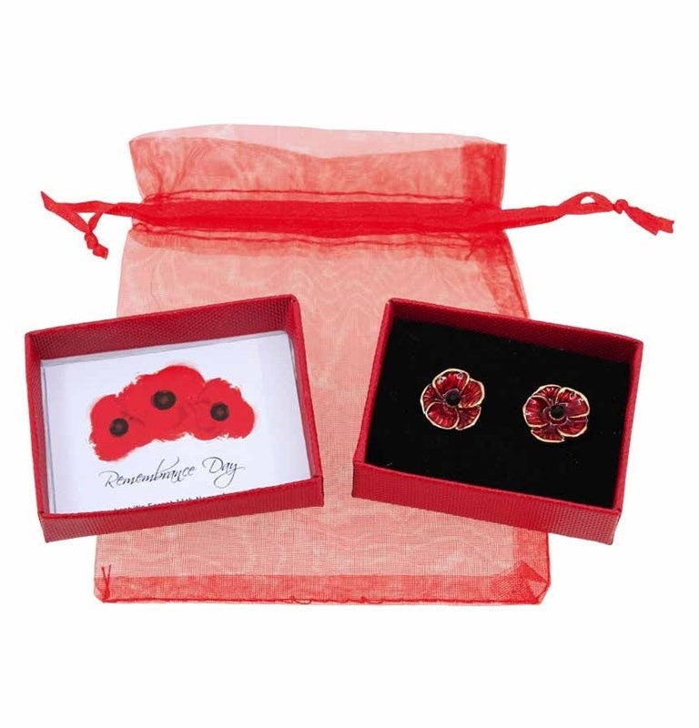 Poppy Earrings Poppy Pin Memorial Day Remembrance Day Gifts For Women Mum Nan Sister Teacher Friend UK Seller Red Poppy Flower Earrings