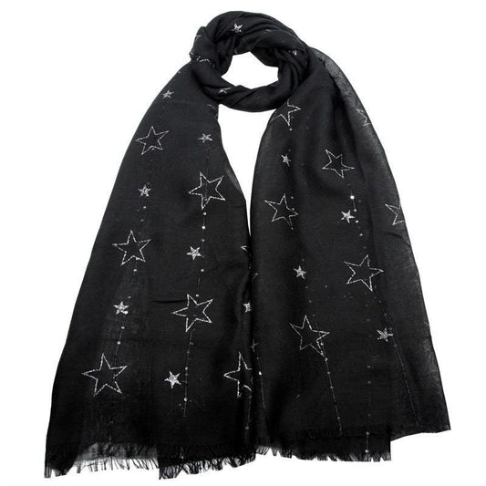 Star Print Maxi Scarf High Quality Cotton Feel Super Soft Winter Scarves Christmas Gifts For Women Mum Sister Friend  UK Seller