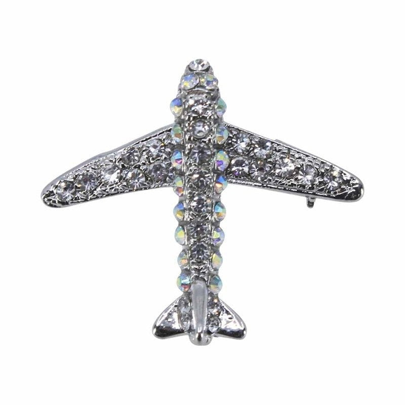 Aeroplane Brooch Air Stewardess Gifts  Crystal Stones Hand Made UK Brooches for Women  Pin Badges Christmas Vintage Gifts Women Mothers Day