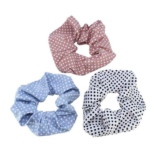 Assorted Polka-dot Scrunchies 3 Pack Hair Scrunchy Back to School Hair Accessories Hair Ties Bobbles UK Seller