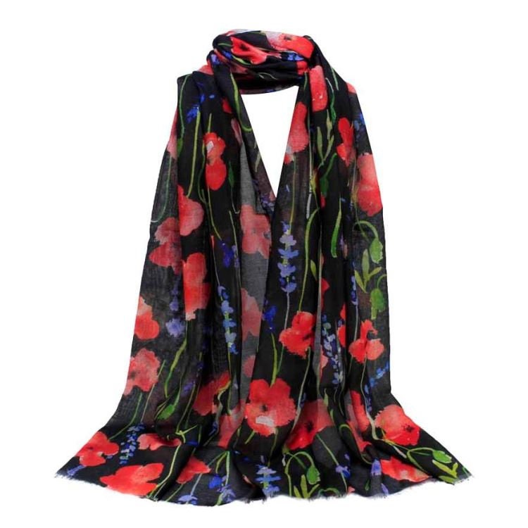 NEW DESIGN Poppy Scarf Shawl Large Wrap for Ladies Remembrance Day Gift Boxed Set British Poppies UK Seller 2022 Mum Nan Grandma Christmas