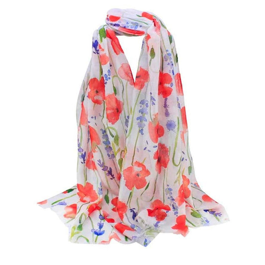 NEW DESIGN Poppy Scarf Shawl Large Wrap for Ladies Remembrance Day Gift Boxed Set British Poppies UK Seller 2022 Mum Nan Grandma Christmas