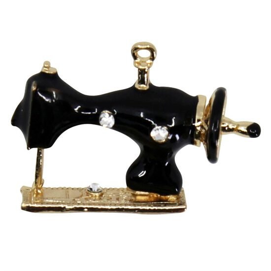 NEW!! Sewing Machine Brooch Crystal Stones Hand Made UK Brooches for Women Pin Badges Christmas Vintage Gifts UK Seller Sincerely For You