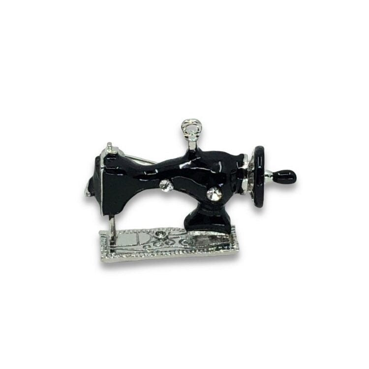 NEW!! Sewing Machine Brooch Crystal Stones Hand Made UK Brooches for Women Pin Badges Christmas Vintage Gifts UK Seller Sincerely For You