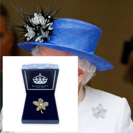 Queen Elizabeth II Memorial Brooch 2022  Maple Leaf Platinum Jubilee Keepsake British Royal Souvenir Mum Nan Gran Christmas Gift Set UK