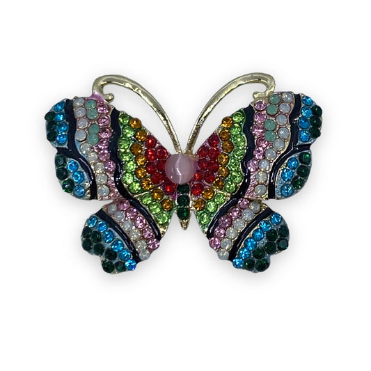 Butterfly Rainbow Brooch Genuine Crystal Pin Badge Gifts For Mum Nan Grandma Mothers Day Christmas Birthday UK Seller