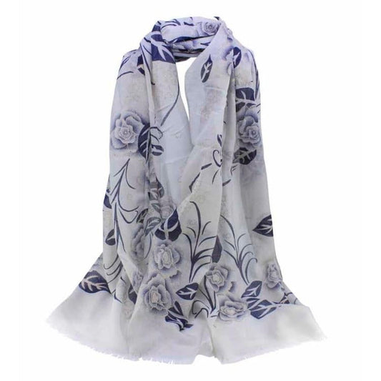 NEW! Rose Print Maxi Scarf High Quality Soft Floral  Scarves Christmas Birthday Mothers Day Gifts For Women Mum Nan Sister Friend UK Seller