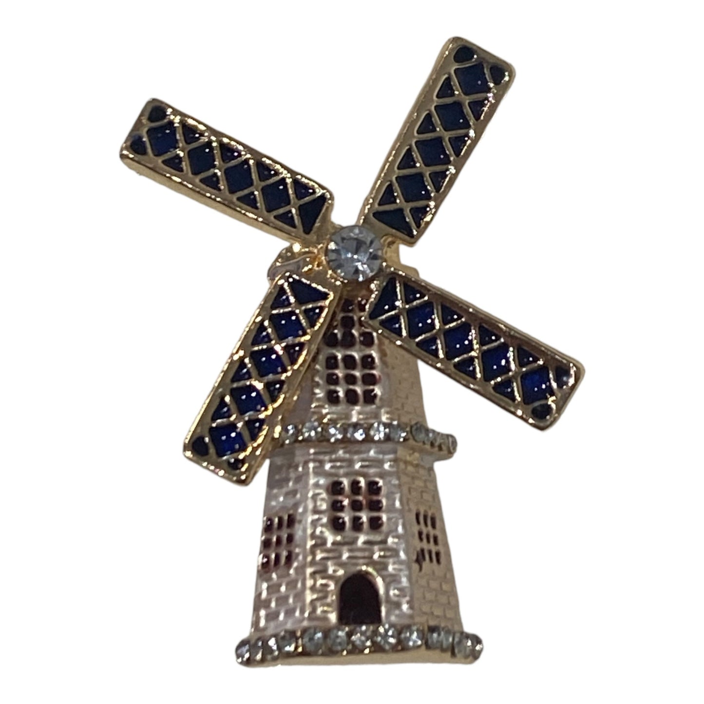 New Genuine Crystal Windmill Brooch Paris Amsterdam Gifts Souvenir Vintage Pin Badges UK Seller