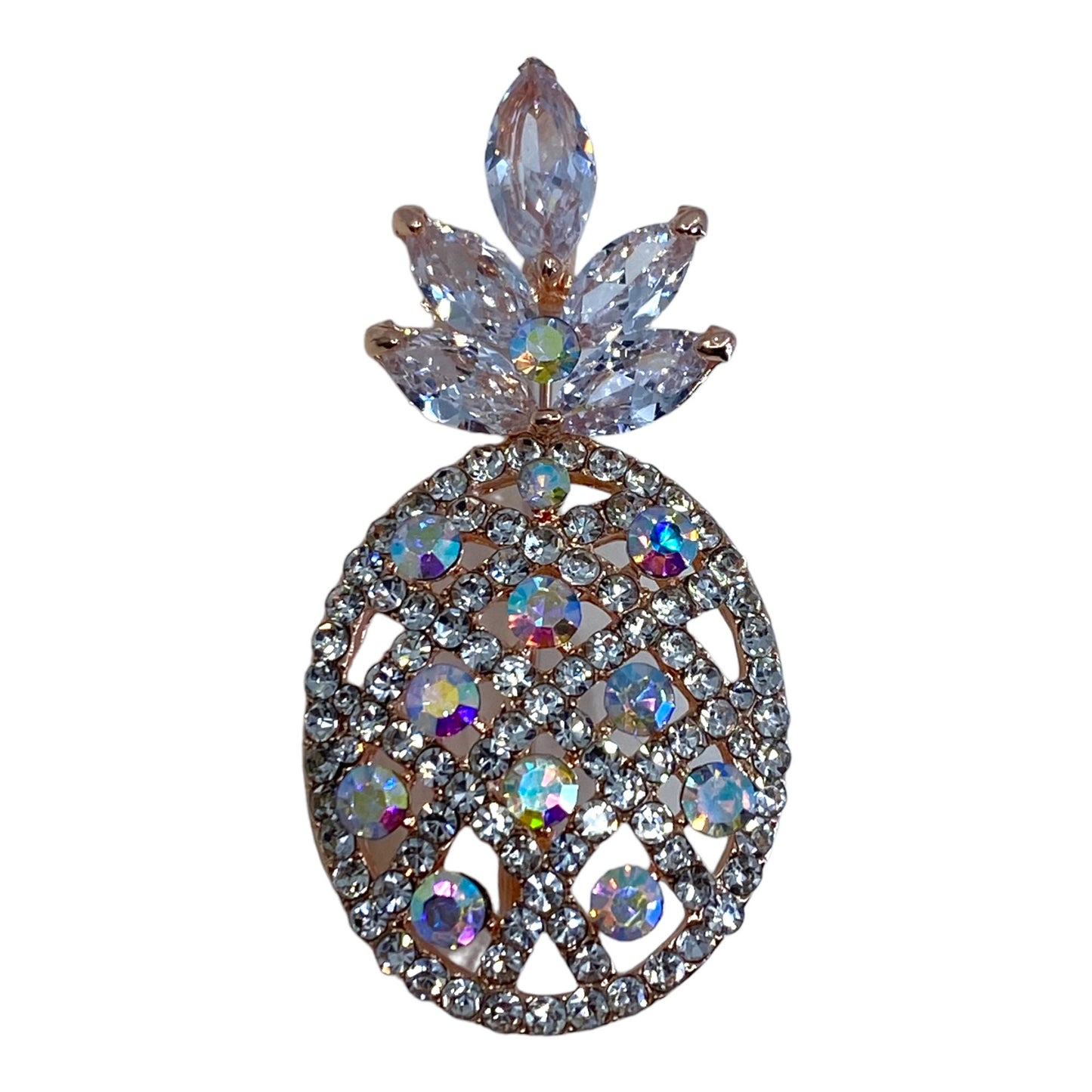 Pineapple Brooch Genuine Crystal Statement Brooch Christmas Gifts For Mum Nan Grandma Uk Seller