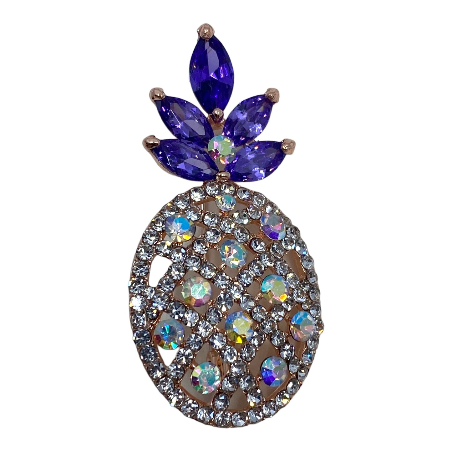 Pineapple Brooch Genuine Crystal Statement Brooch Christmas Gifts For Mum Nan Grandma Uk Seller