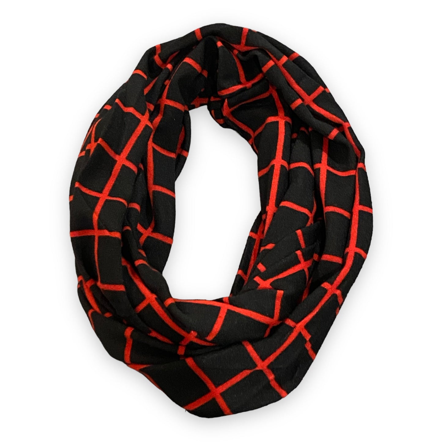 Red Black Scarf & Gloves Boxed Set Infinity Scarves Check Print Super Soft Winter Scarves Faux Fur Trim Fleece Lined Gloves Women