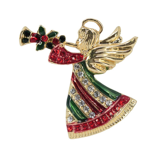 Christmas Angel Brooch 2022 UK Seller Christmas Tree Bauble Decorations Crystal Pin Badge Boxed Set XMAS Gifts for Ladies