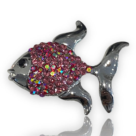 Fish Brooch Marine Fish  Angel Fish Brooch Crystal Stones Sea Life Hand Made UK Brooches for Women Pin Badges Christmas Gifts Mum Nan Friend