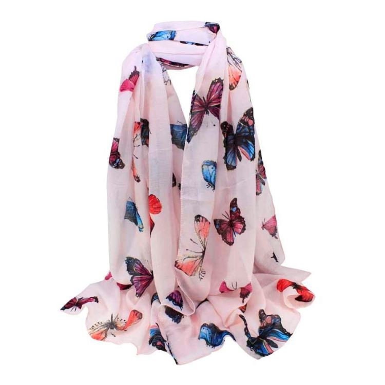 Butterfly Print Maxi Scarf High Quality Cotton Feel Super Soft Winter Scarves Shawl Wrap Christmas Gifts UK Seller