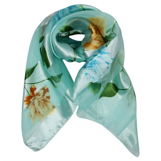 Floral Print Satin Feel Scarves Birthday Mothers Day Gifts For Mum Nan Grandma Girlfriend Scarves UK Seller Neck Scarf Pretty Colours