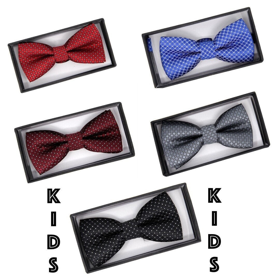 Kids Bow Tie For Boys Pre Tied Dicky Bow Adjustable Strap Christmas Formal Dinner Occassion Wedding Birthday Page Boy Red Black Grey 2022