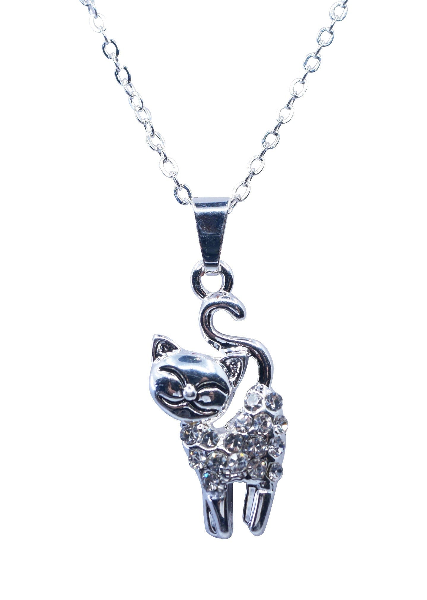 Cat Gifts For Mum Cat Necklace Pendant Women Genuine Crystal Cat Jewellery Birthday Mothers Day Christmas Cute Quotes UK Seller Gold Silver