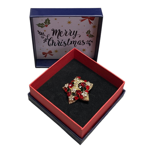 Christmas Brooch Star 2022 Genuine Crystal UK Seller Decorations Crystal Pin Badge Boxed XMAS Gift Mum Dad Nan Teacher