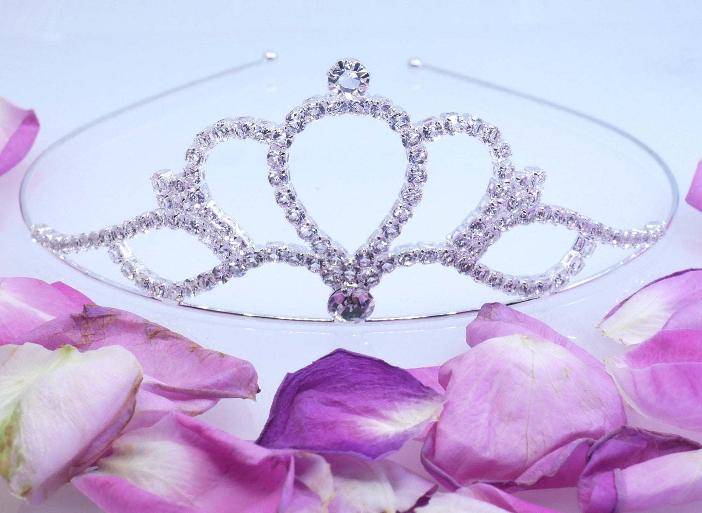 Brides Tiara Genuine Crystal Princess Bridesmaid Flower Girl Prom Wedding Crown UK Seller Bridal Hair Accessories Silver Tiara