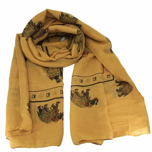 Elephant Print Maxi Scarf High Quality Cotton Feel Super Soft Winter Scarves Christmas Gifts  UK Seller