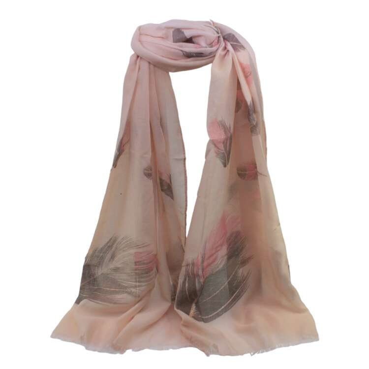 New Feather Print Maxi Scarf High Quality Cotton Feel Super Soft Winter Scarves Christmas Gifts  UK Seller