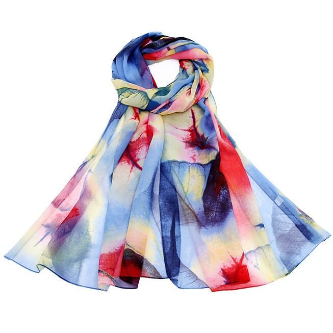 Leaf Maxi Scarf Watercolour Print Scarves  High Quality Cotton Feel Super Soft Winter Scarves Christmas Gifts Mum Nan Friend UK Seller