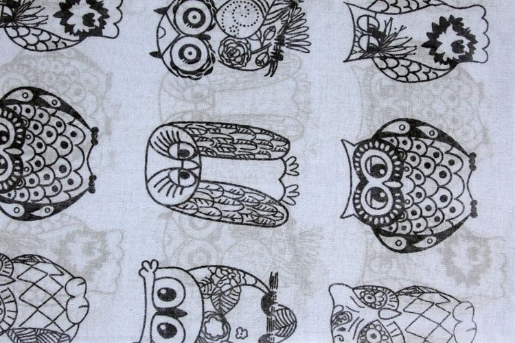 Owl Print Maxi Scarf Neck Scarf High Quality Cotton Feel Super Soft Scarves Christmas Gifts  UK Seller Gifts For Women Mum Nan Sister