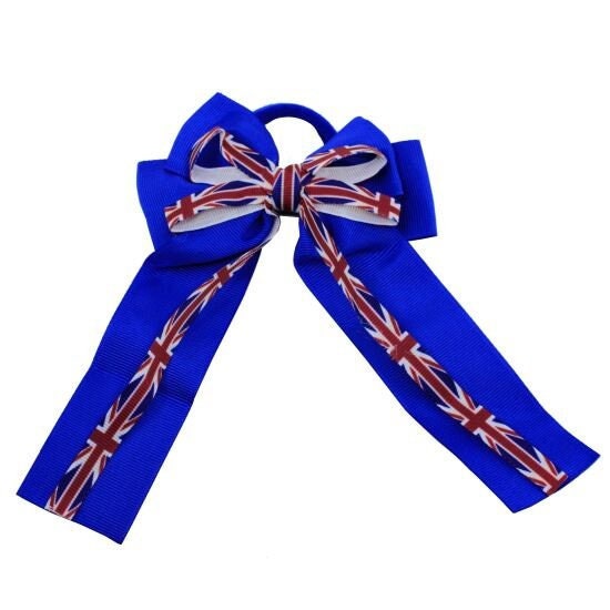 Union Jack Hair Tie Bobble UK Hair Accessories King Charles Coronation Hair Ties Bows Ribbons Girls Decorations Red Blue White