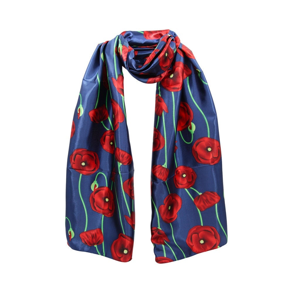 Poppy Scarf Scarves 2022 UK for Women Remembrance Day Gift Boxed Set British Poppies