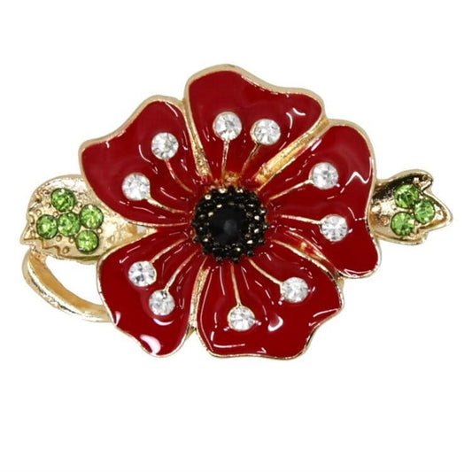 Diamante Poppy Pins Brooch 2022 UK Seller Keepsake Gifts Poppy Accessories Women Remembrance Day Memorial Day Poppy Day