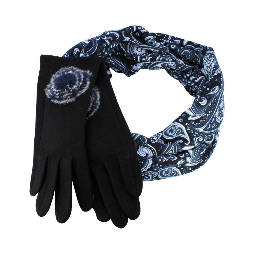 NEW Stock Added!! Loop Scarf Gloves Gift Set Christmas Gifts Women Infinity Endless  Scarf Winter  Scarves  Fleece Lined Warm Gloves UK