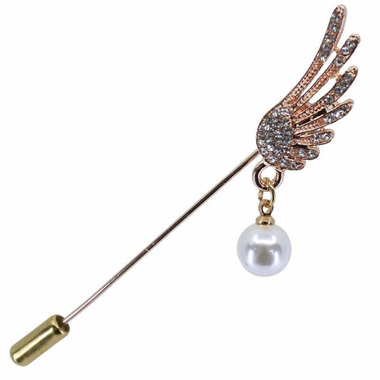 Scarf Pin Angel Wing Pearl Hat Pin Hijab Pins Collar Coat Pins Women Accessories Christmas Birthday Gifts