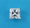 Mens Black Or Clear CZ Square Sterling Silver Cubic Zirconia Stud Earring Groom Son Husband Birthday Christmas Gift UK SincerelyForYou
