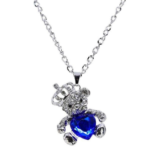 Queen Elizabeth Teddy Bear Pendant Gold & Silver Genuine Crystal Necklaces Mum Sister Nan Memorial Birthday Christmas UK Etsy Seller