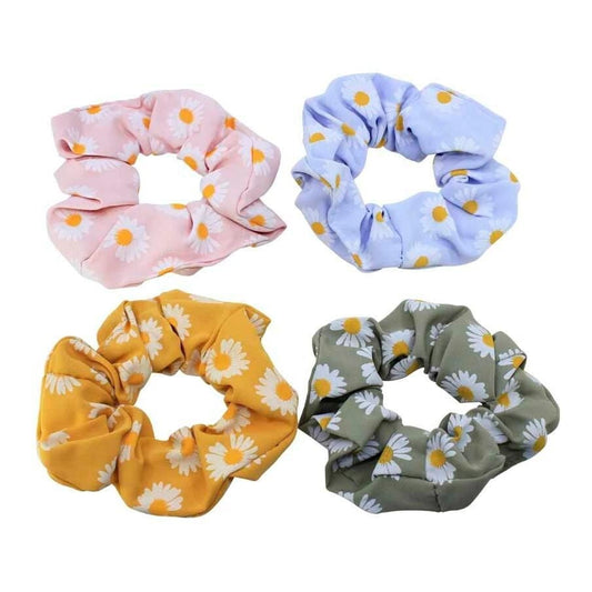 Assorted Daisy Flower Scrunchies  2 Pack Hair Scrunchy Hair Accessories Hair Ties Bobbles UK Seller