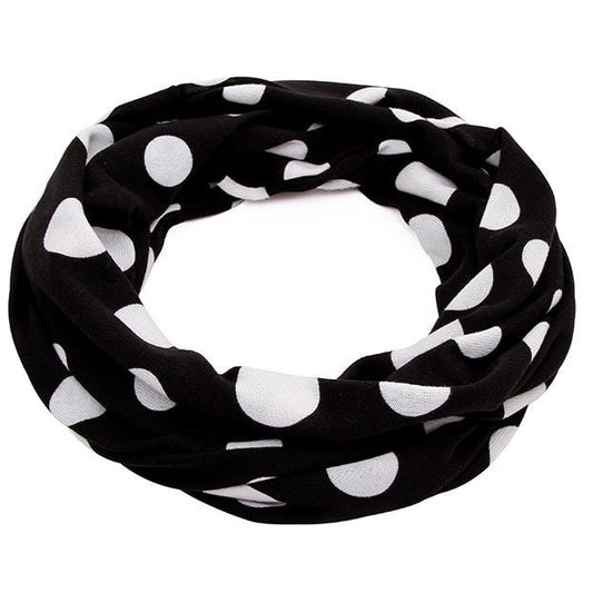 Loop Scarf Polka Dot Spot Design Endless Infinity Scarf Ladies Winter Scarves For Women Teenagers Christmas Gifts UK Seller Black Red