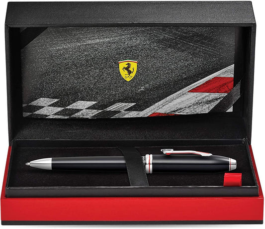 Cross Ferrari Townsend Ballpoint Pen Gloss Black Lacquer and Rhodium Single Pen in Gift Box Gifts Men Dad Husband Brother Christmas Birthday