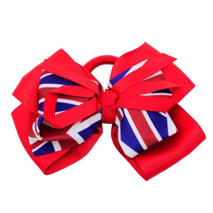 Union Jack Hair Bobble UK Accessories Queen Elizabeth ii King Charles Coronation Hair Ties Bows Ribbons Girls Decorations Red Blue White