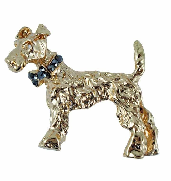 Dog Brooch Puppy Crystal Stones Hand Made UK Brooches for Women Bird Pin Badges Christmas Vintage Pet Animal Gifts Women