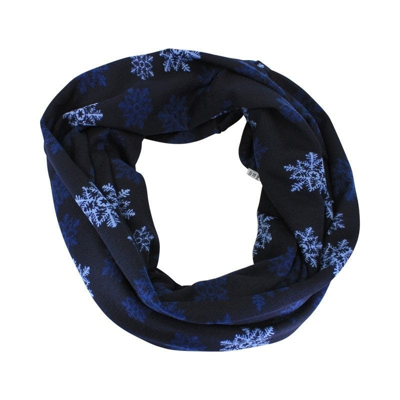 Loop Scarf Snowflake Christmas  Design Endless Infinity Scarf Ladies Winter Scarves For Women Teenagers Christmas Gifts UK Seller Black Red