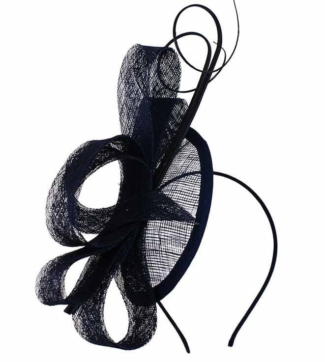 Pink Navy Grey Fascinator Wedding Ascot Sinamay Hat Hairband  Small Fascinator Brooch Clip Mother Of The Bride Bridal UK Seller