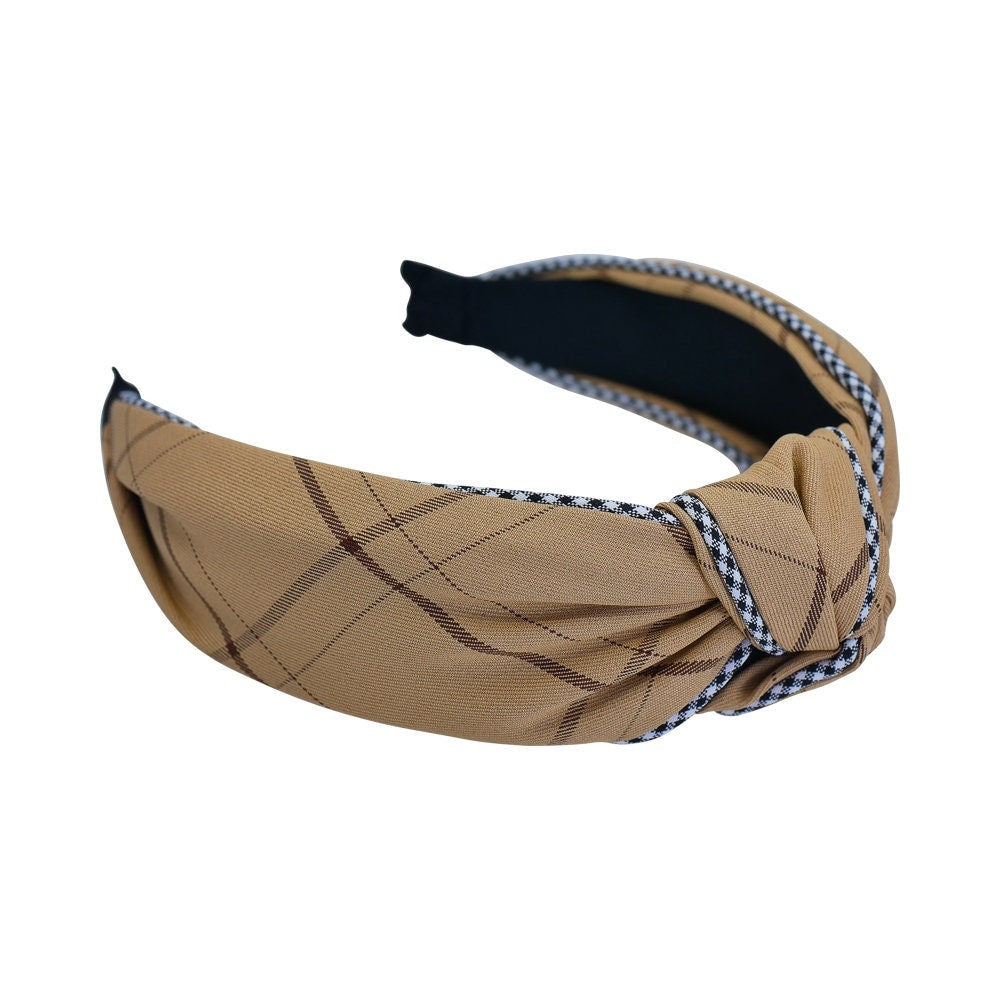 Knotted Check Headband Design - Etsy Best Seller Fabric Wide Knot Hairband Winter Colours Hair Accessories Women Teenagers
