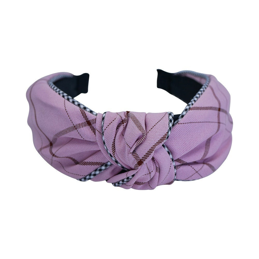 Knotted Check Headband Design - Etsy Best Seller Fabric Wide Knot Hairband Winter Colours Hair Accessories Women Teenagers