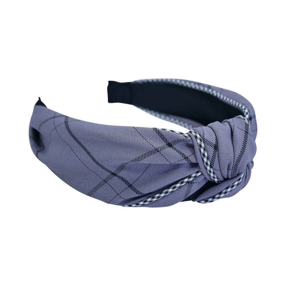 Knotted Check Headband Design - Etsy Best Seller Fabric Wide Knot Hairband Winter Colours Hair Accessories Women Teenagers