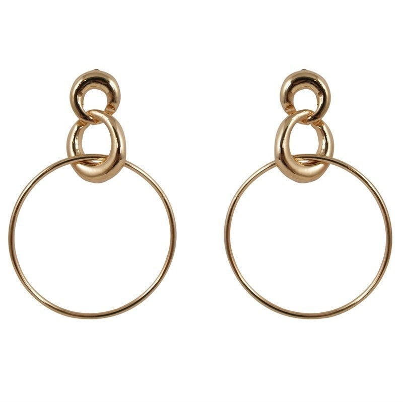 Gold Hoop Earrings Pierced Drop Earrings Women Christmas Birthday Gifts Fashion Jewellery UK