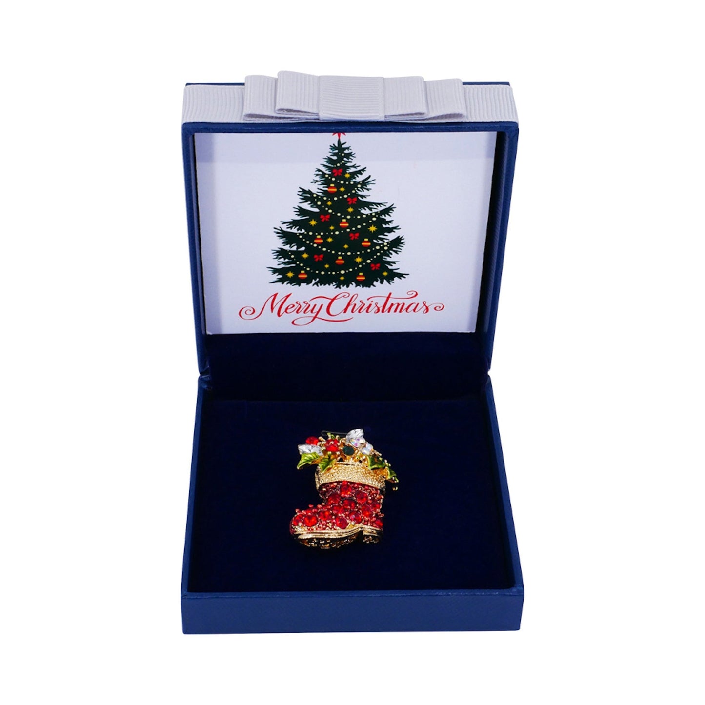 Sincerely For You - Crystal Christmas Boot Brooch Pin Badge Boxed Gift Set for Women Teacher Mum Secret Santa 2019