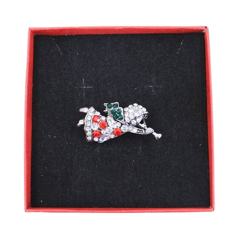 Christmas Tree Brooch 2020 UK Seller Christmas Angel Bauble Decorations Crystal Pin Badge Boxed Set XMAS Personalised Gifts for Ladies