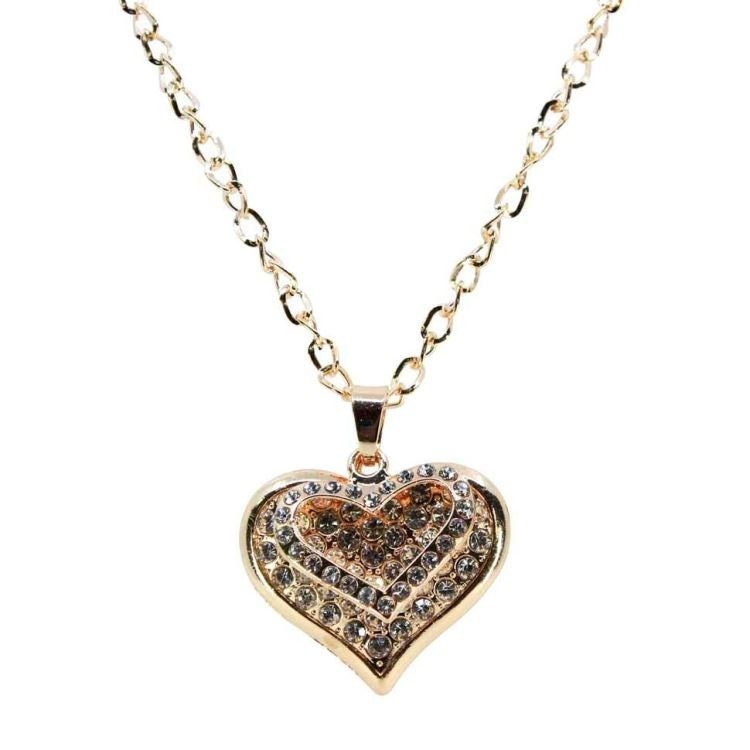 NEW! XXL Statement Heart Pendant Gold & Silver Genuine Crystals Three Styles Necklace Jewellery Women Birthday Christmas UK Etsy Seller